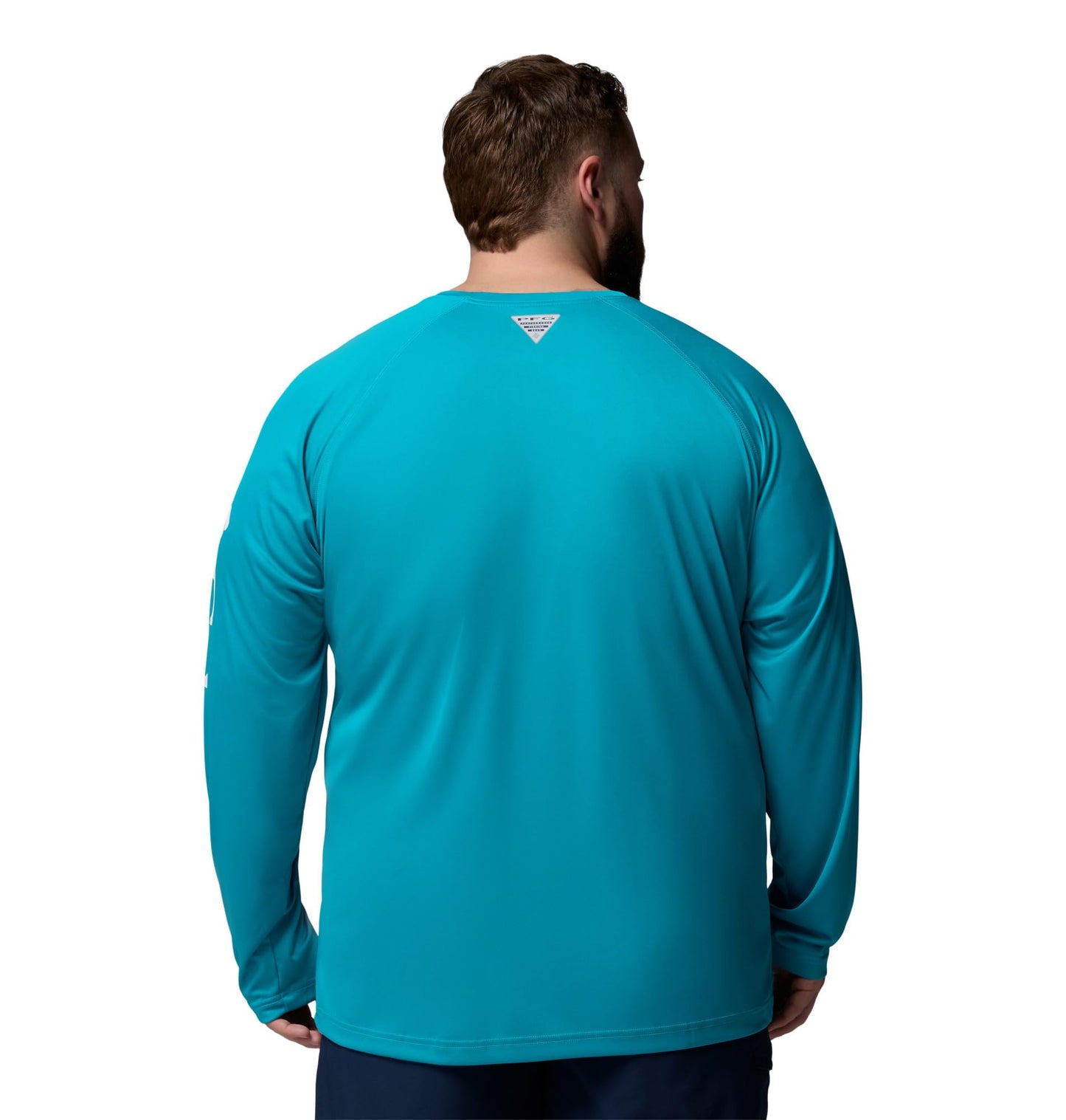 Columbia Men's PFG Terminal Tackle Long Sleeve Fishing Shirt, Ocean Teal/White Logo, 2X