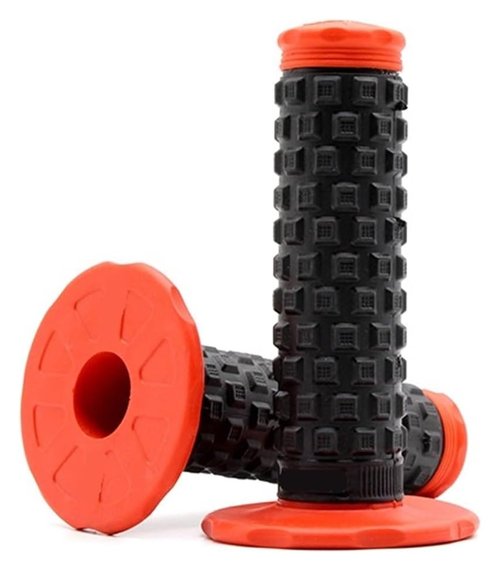 BYYINGSUS Motorcycle Grip Bike Grips 7/8" Rubber Bike Handle Grip Compatible with Handlebar Mx Pillow Top Throttle 22mm Bar(Black-Black)