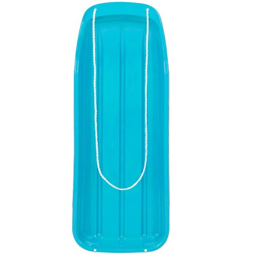 Best Choice Products 48in Kids Plastic Toboggan Snow Sled w/Pull Rope - Ice Blue