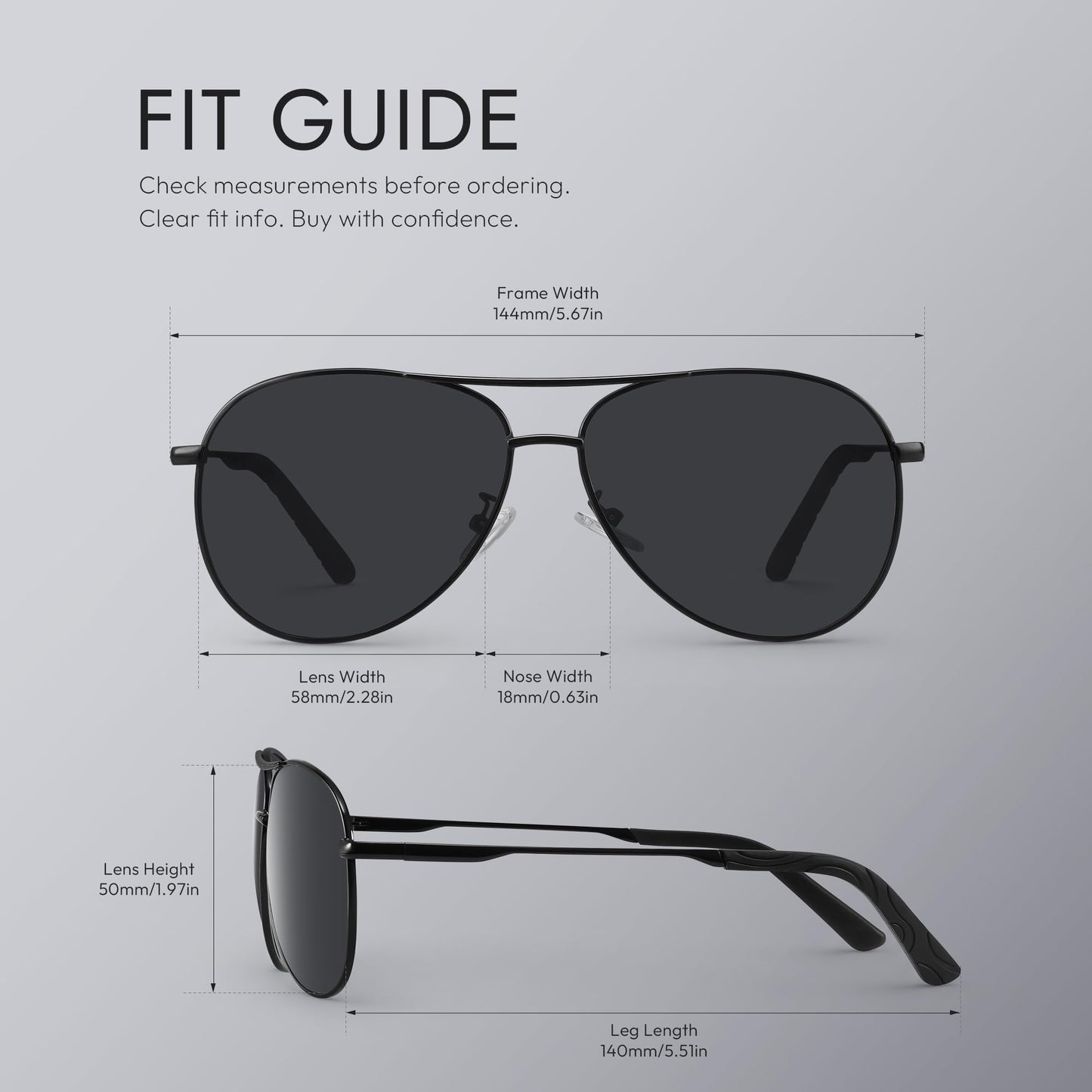 Eiuizah Polarized Aviator Sunglasses for Men and Women, Driving Sun Glasses with UV Protection for Fishing Golf