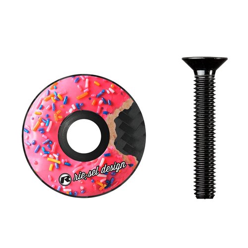 Riesel Design - Headset Stem Top Cap 1-1/8 for MTB Road Mountain Bike - Super Light Weight, UV Resistant, Print, 100% Carbon - Easy Installation - Made in Germany - Donut MK II