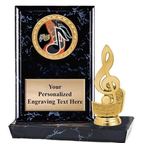 6"X6" Music Treble Clef Plaque Award, Music Note Trophy with Custom Engraving, Prime
