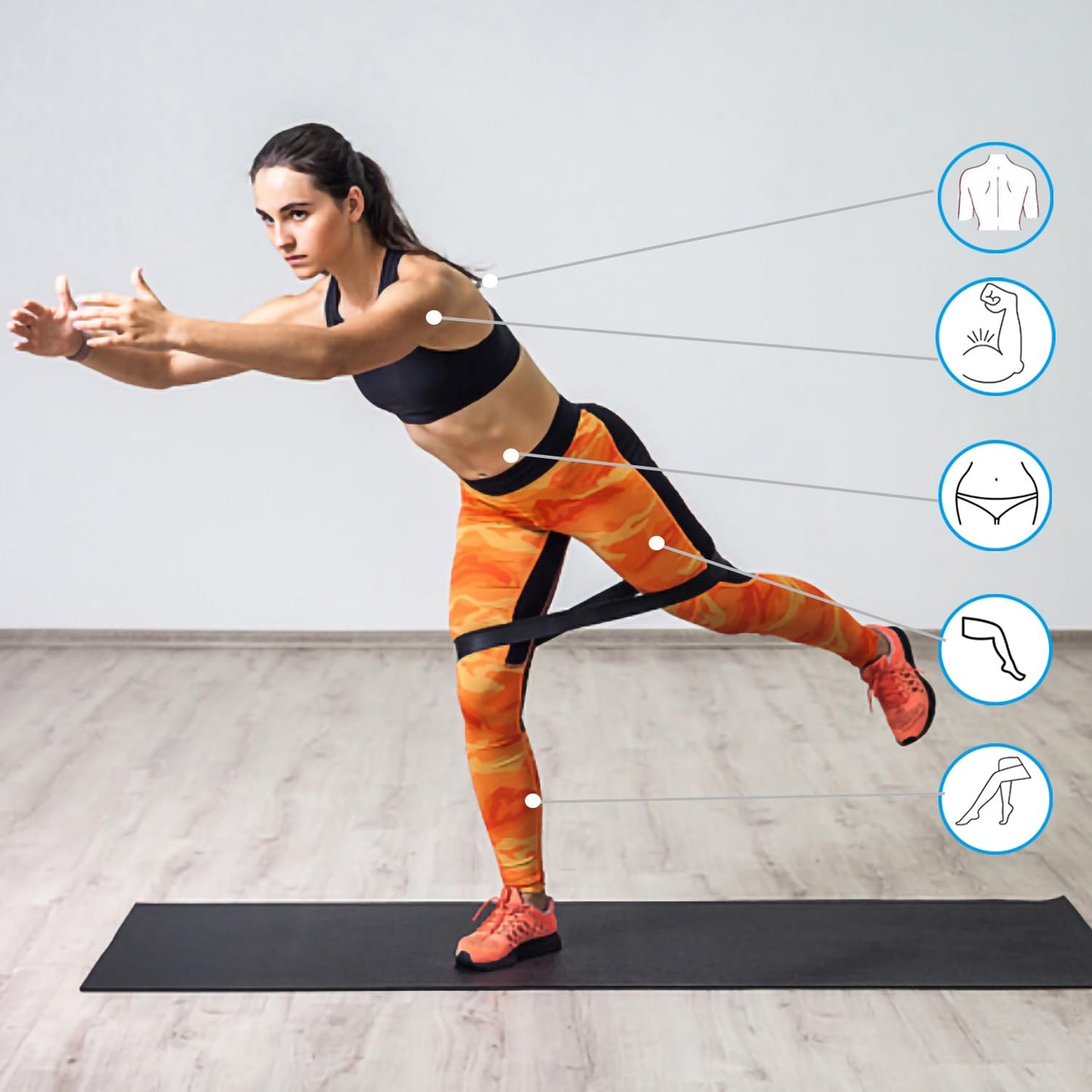 ZanXinY Resistance Loop Exercise Bands with Instruction Guide, Set of 5