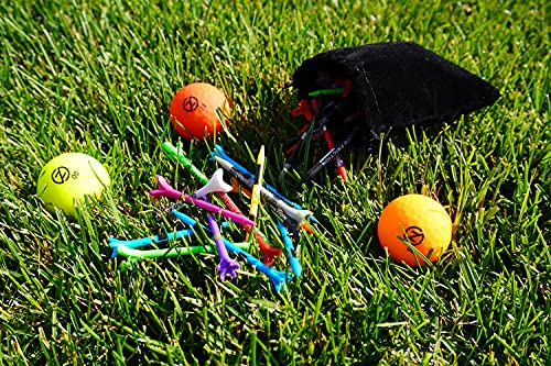 Zero Friction Golf Tee Variety Pack Tour - 50 Tees with Bonus Velvet Pouch