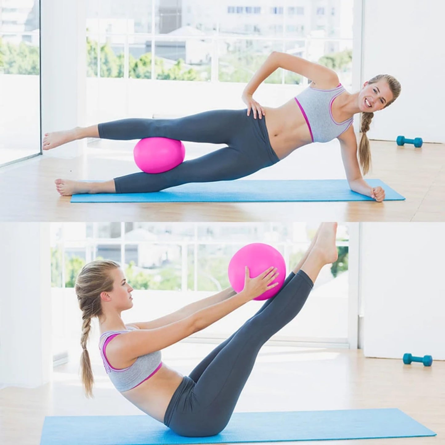 11Pcs Pilates Essentials Kit for Women Ergonomic Home Workout Equipment, Home Workout Equipment for Women for Legs Arms Thighs (Pink)
