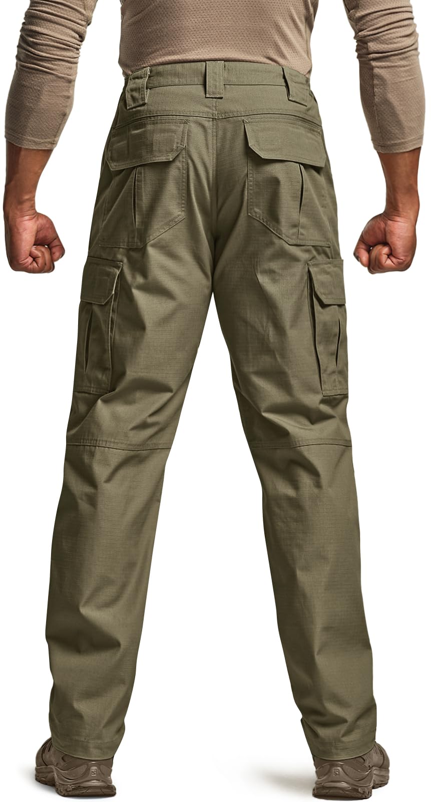 CQR Men's Tactical Pants, Water Resistant Ripstop Cargo Pants, Lightweight EDC Work Hiking Pants, Outdoor Apparel, Raider Soil Green, 30W x 30L