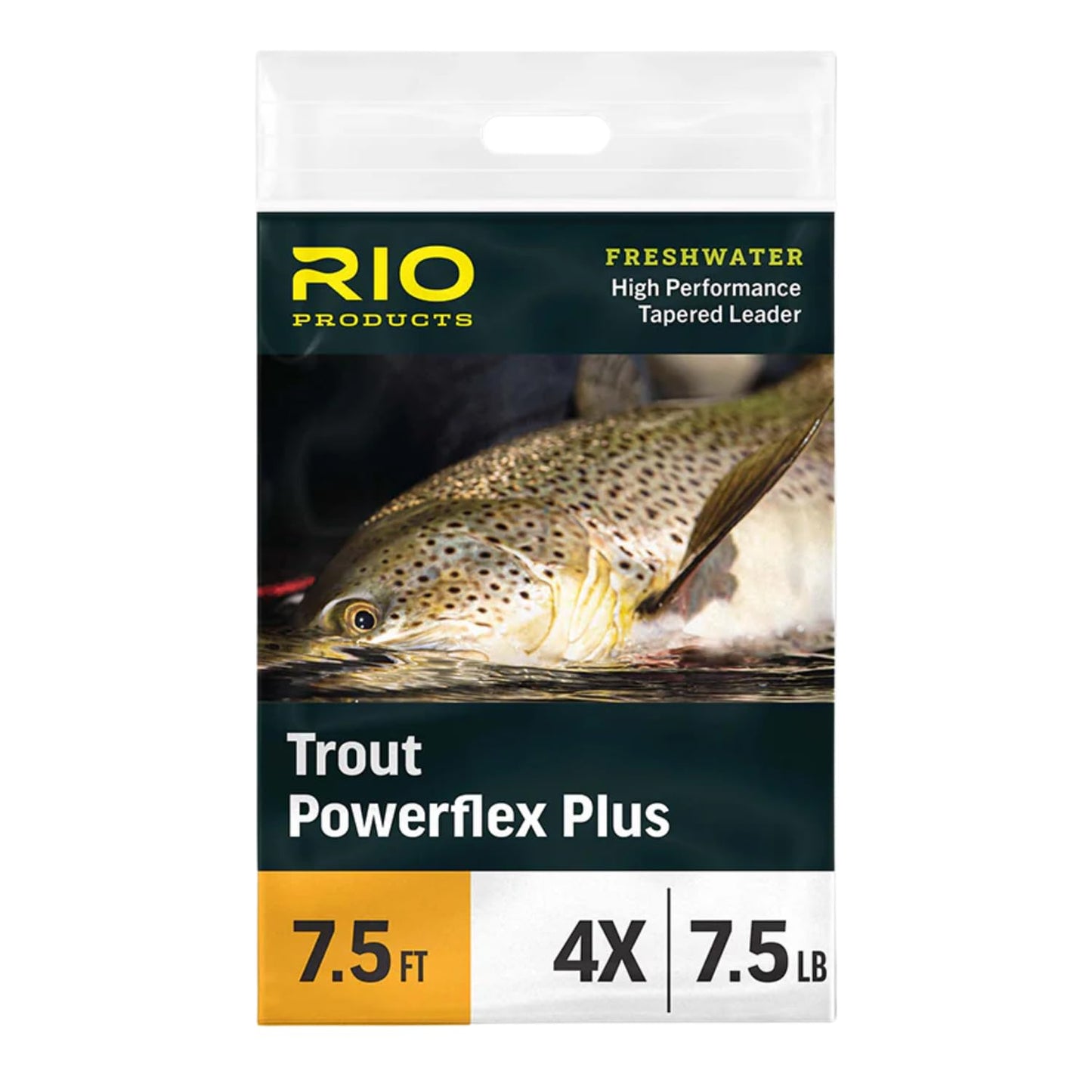 RIO Products Trout Powerflex Plus Leader, Pre-Tied Loop for Easy Rigging, High Performance Tapered Leader Line, Clear, 9FT, 5X, Pack of 3