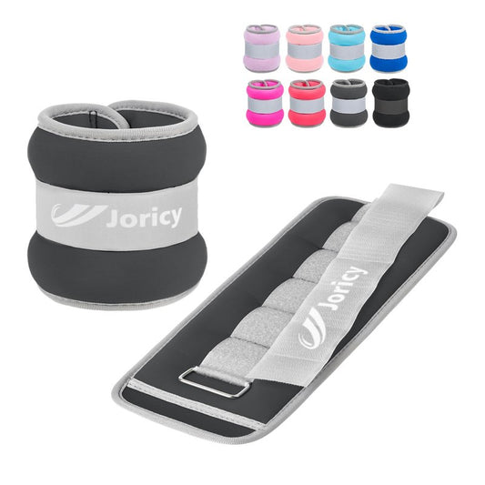 Ankle Weights, Wrist Leg Arm Weights for Women Men with Adjustable Straps, Strength Training Weighted for Running, Walking, Fitness, Gym - 2LB Pair (1 LB Each Weight), Grey1