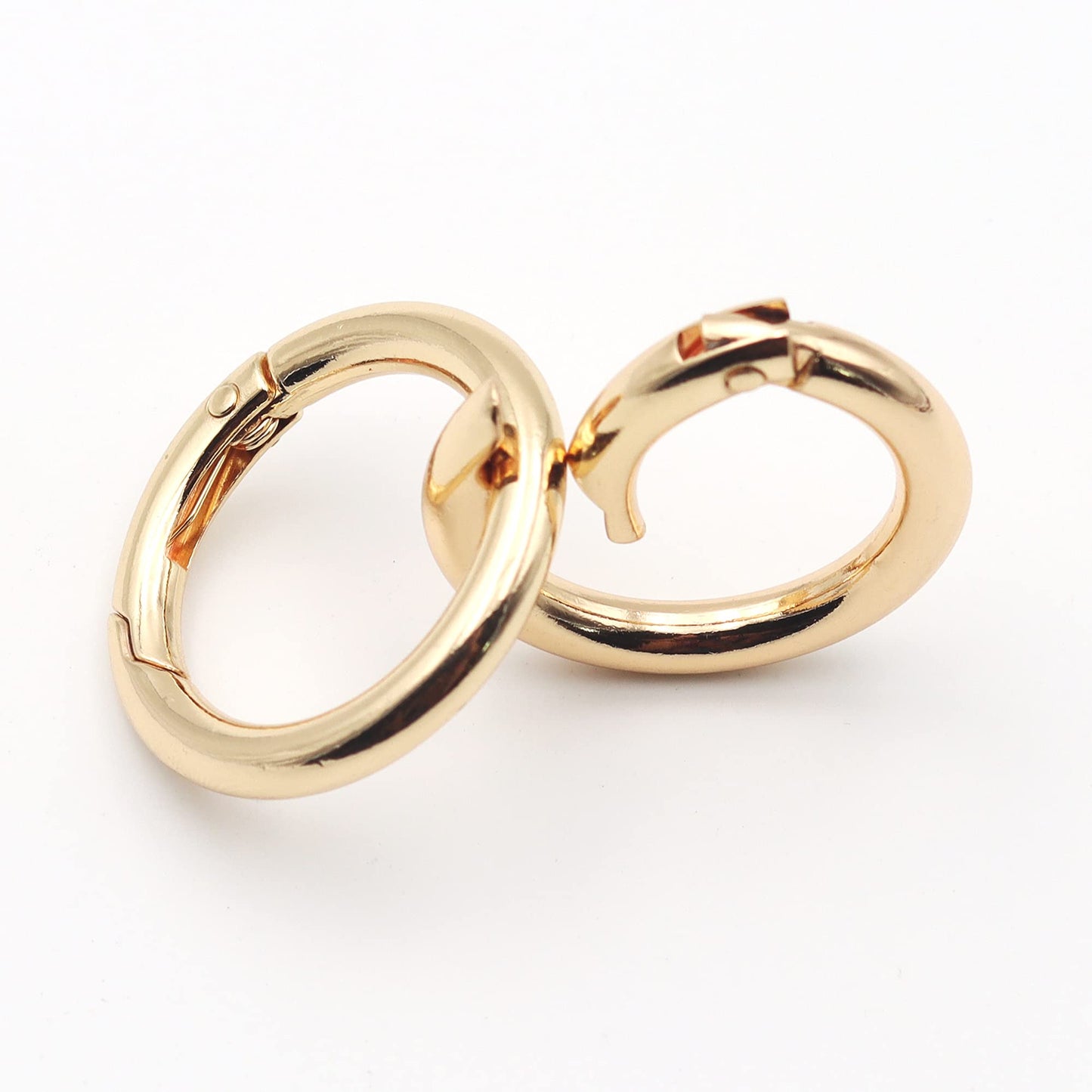 JWBIZ 20pcs Trigger Spring O Rings Round Carabiner Clip Snap for Keyrings Buckle, Bags,Purses (Gold, 3/4 inch)