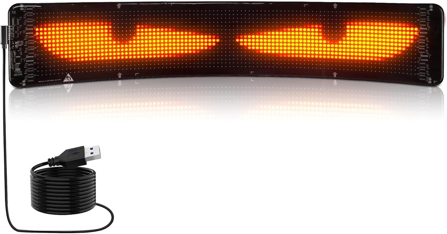 10L0L Golf Cart Devil Eyes Light Sign, Programmable Flexible Screen for Windshield, DIY Dynamic Programmable With App Control, 23.6"x4.7" Window Screens for Festivals, Daily