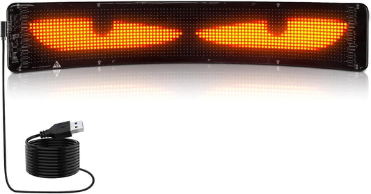10L0L Golf Cart Devil Eyes Light Sign, Programmable Flexible Screen for Windshield, DIY Dynamic Programmable With App Control, 23.6"x4.7" Window Screens for Festivals, Daily