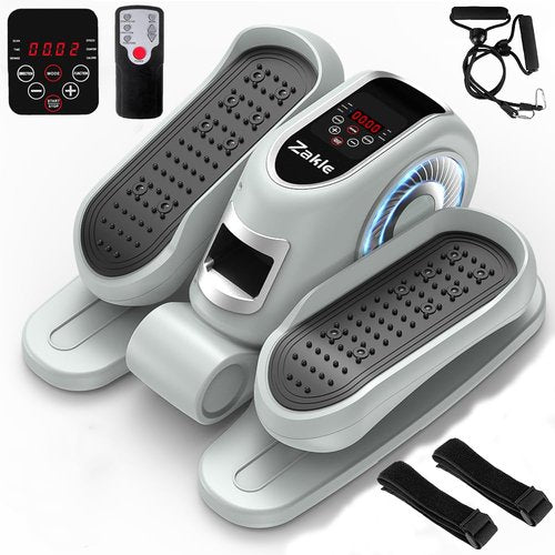 Zakle Under Desk Elliptical Machine, Electric Elliptical Training Machine for Seniors w/Remote Control, 12 Speed Levels, Manual & Auto Mode, Quiet Seated Pedal Exerciser for Home Office (Gray)