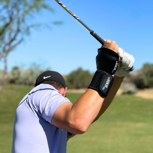 ProSENDR™ Golf Training Aid | Carbon Fiber Wrist Cradle Plus Compression Sphere | Improve Wrist Positions, Slice, Ball Striking | Use for Full Swing, Chipping, Putting (Right)