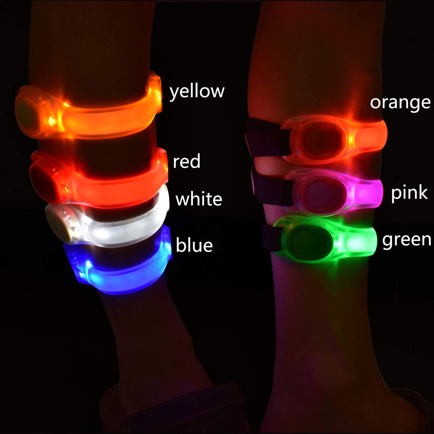 AMNQUERXUS Premium LED Light Up Armband, Reflective Adjustable Wearable Silicone Running Belt Strap/Waterproof Glow in the Dark for Running Jogging Walking Cycling Concert Camping Outdoor Sports