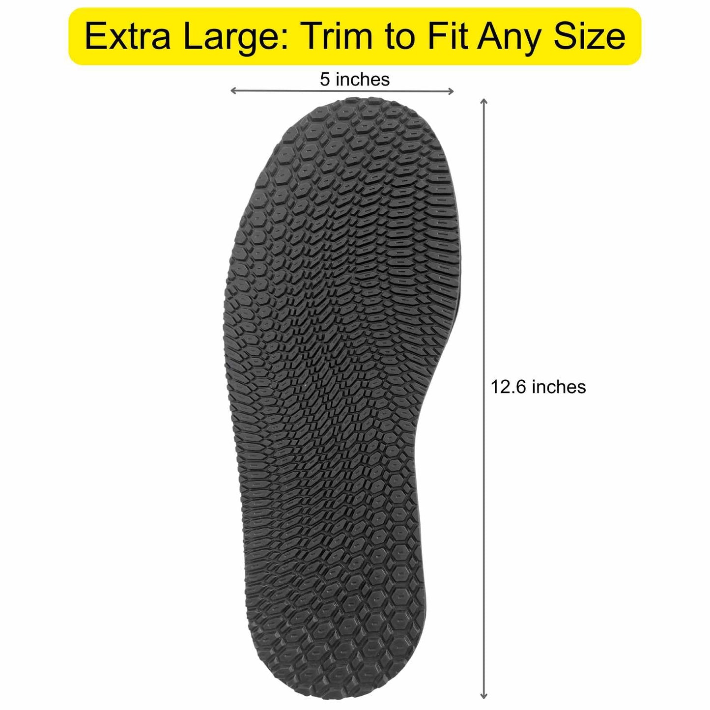 Shoe Sole Repair Rubber Anti-Slip Soles, Boot Sole Replacement 4mm Thick, Cut to Size (1 Pair)