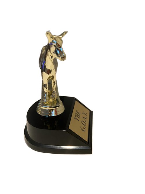 The Goat Trophy | G.O.A.T Greatest of All Time Trophy | Funny Recognition Trophy for Boss, Coworkers, Friends | Laser Engraved Appreciation Trophy. The Humble Goat!!
