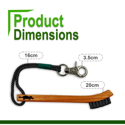 Platypus Golf Co. Hickory Wood Golf Club Brush & Non-Slip Groove Cleaner with Stiff Nylon Bristles, Paracord Rope & Stainless Steel Metal Clip, for Cleaning Grooves on Clubs, Fits Any Golfer's Bag