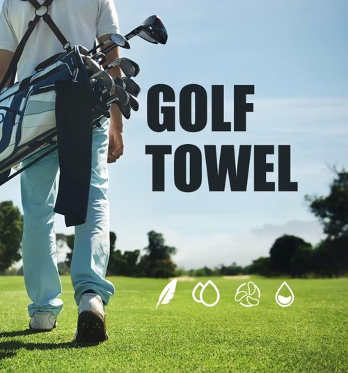 Golf Towel Golf Bag Accessories: 4 Pack Microfiber Waffle Pattern Tri-fold Golf Towels for Golf Bags Cart with Carabiner Clip to Cleaning Golf Club Ball - Golf Cleaner for Women Men Golf Sports Gifts