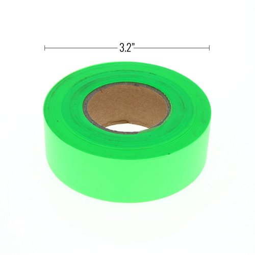 ASR Outdoor 20ft Hiking Gear High Visibility Marking Ribbon, Neon Green