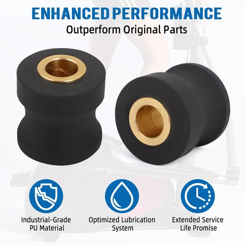 Replacement Roller Wheels for Eclipse 1100HR/A Elliptical - Enhanced PU and Bronze Bushing Design - Quiet and Long-Lasting Exercise Machine Parts (Pair)