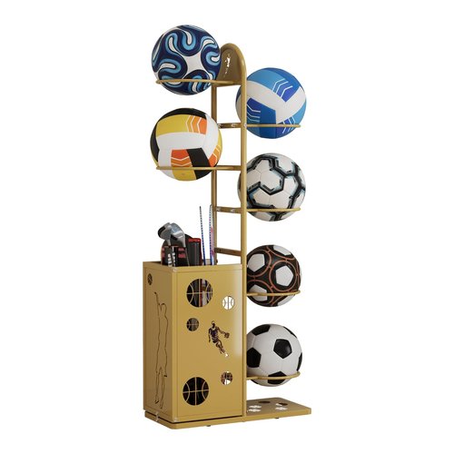 LEAIJIAFY Vertical Basketball Storage Rack Easy to Assemble Sports Ball Storage Solution for Garage or Outdoor Use Space Saving Design (8 layers)