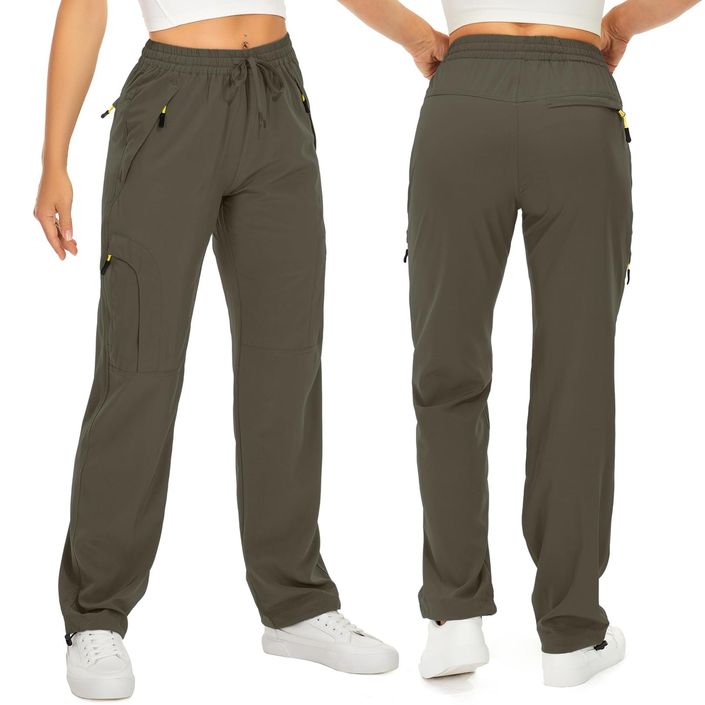 Toomett Women's Hiking Cargo Pants Quick Dry UPF50+ Outdoor Pants for Women Fishing Safari Travel Pants with Pockets,6608, Light Brown,M
