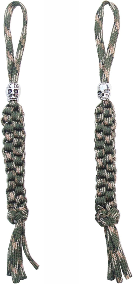 2 pcs Paracord Braided Knife Lanyards with Beads,EDC Tactical Lanyard for Knife,Replacement Line for Outdoor Survival, Camping Cord