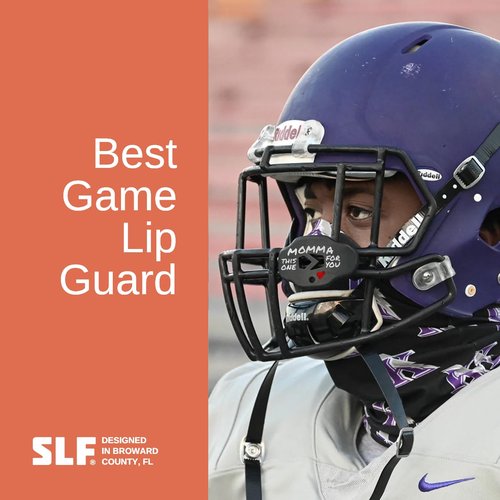 SLEEFS Football Mouth Guard - Youth Mouthguard with Strap - Lip/Teeth Protector Mouthpiece - No Boil - for Youth/Adults, Maximum Air Flow, for All Sports - Momma This One for You in Black