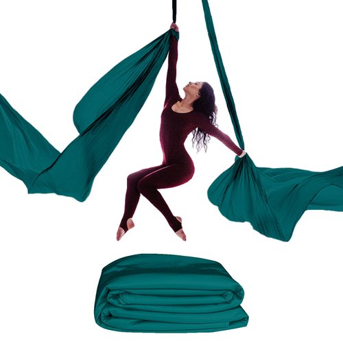 PRIORMAN Aerial Silk (15/25 Yards), Premium Aerial Yoga Silks Fabric Perfect for Indoor/Outdoor Aerial Performances and Training (Only Fabric)(Dark Green, 15 Yards)
