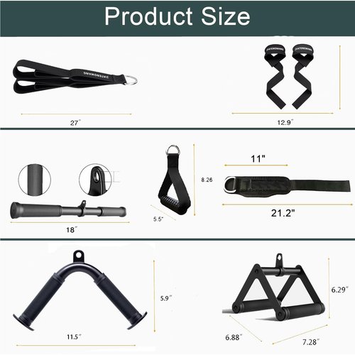 Jiatengwang Cable Machine Attachment for HOM Gym Triceps Pull Down Attachments Cable Machine Accesories Set