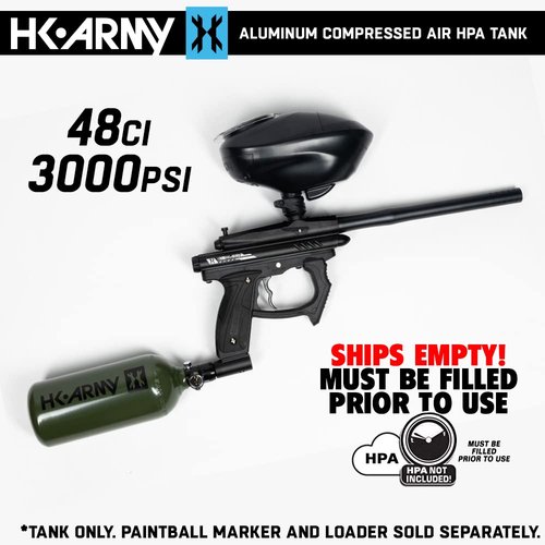 HK Army Paintball Aluminum HPA Tank W/Regulator - 48/3000 - Olive Blue