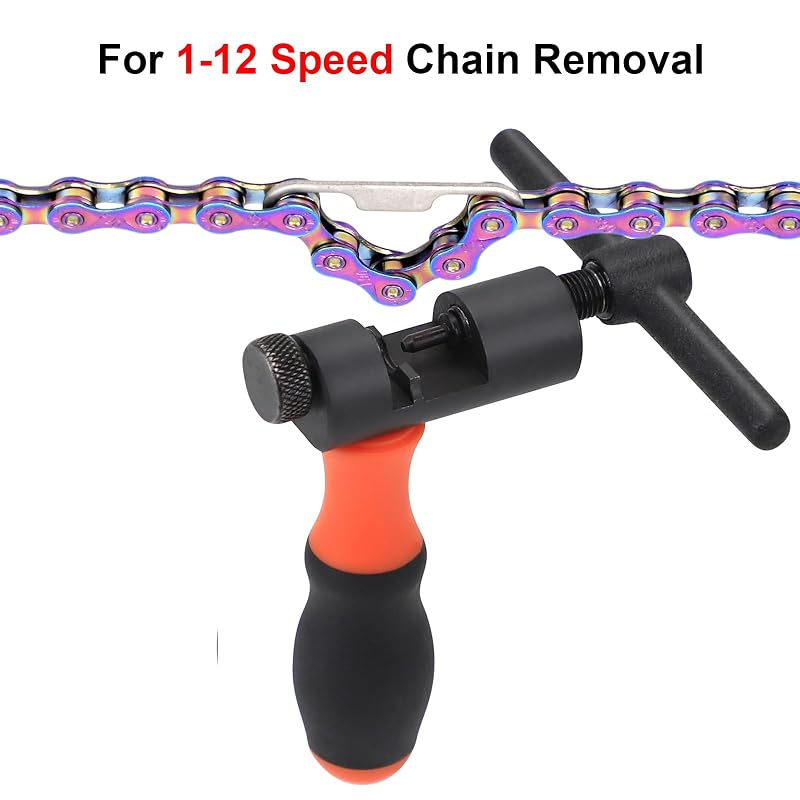 Universal Bike Chain Tool Kit with Chain Breaker, Master Link Pliers & Chain Wear Gauge – 1-12 Speed Chain (Variation of THIS listing: Chain Breaker 01)