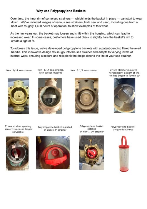 UNIQUE BOAT PARTS Polypropylene Sea Strainer Basket Replacement, Compatible with Perko 049300499D, Includes New lid Gasket.