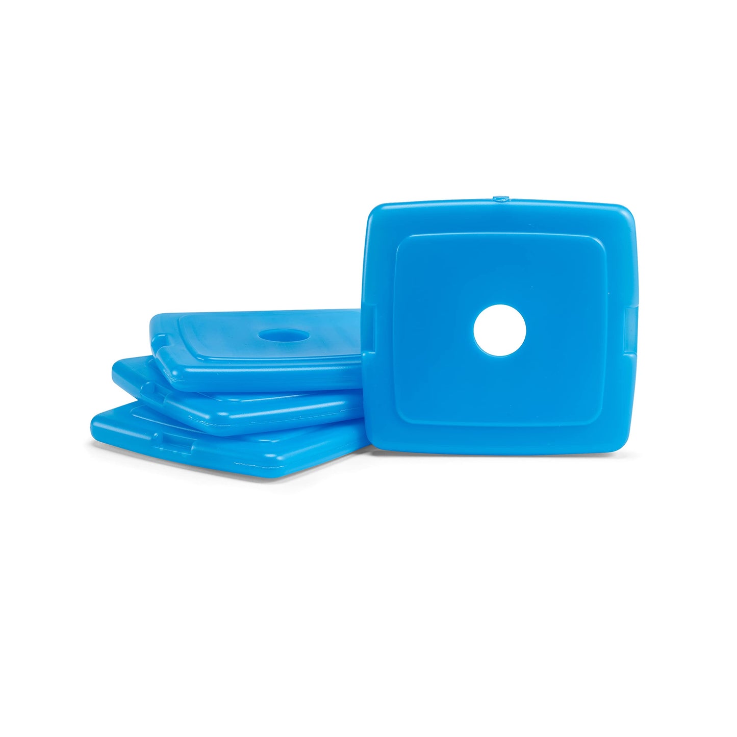 Cool Coolers by Fit + Fresh, Reusable & Long-Lasting Slim Ice Packs, Perfect Addition To Your Lunch Box, Camping Accessories, Insulated Lunch Bag, Beach Cooler Backpack & More, 4PK, Blue