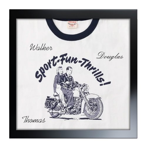 Allenkwok 15" x 15" Solid Wood T-Shirt Display Frame for for Large, XL, and XXL Shirts, Wall Mount or Desktop Display Case for T-Shirts, Jerseys, Memorabilia