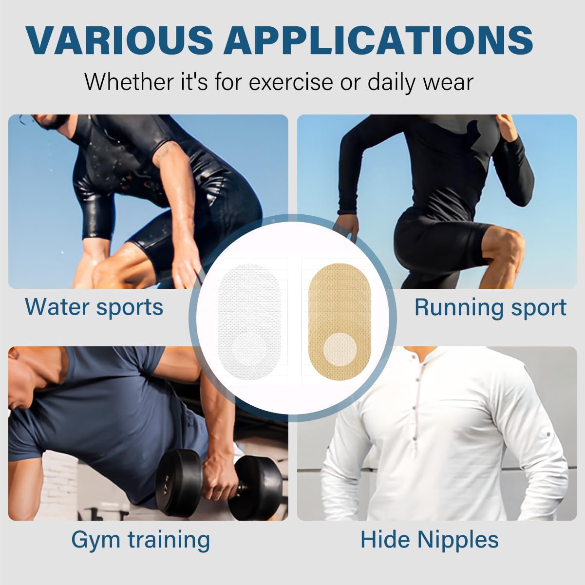 100 PCS Men's Nipple Cover, The Original Sports Nipple Cover -Nipple Chafing Prevention