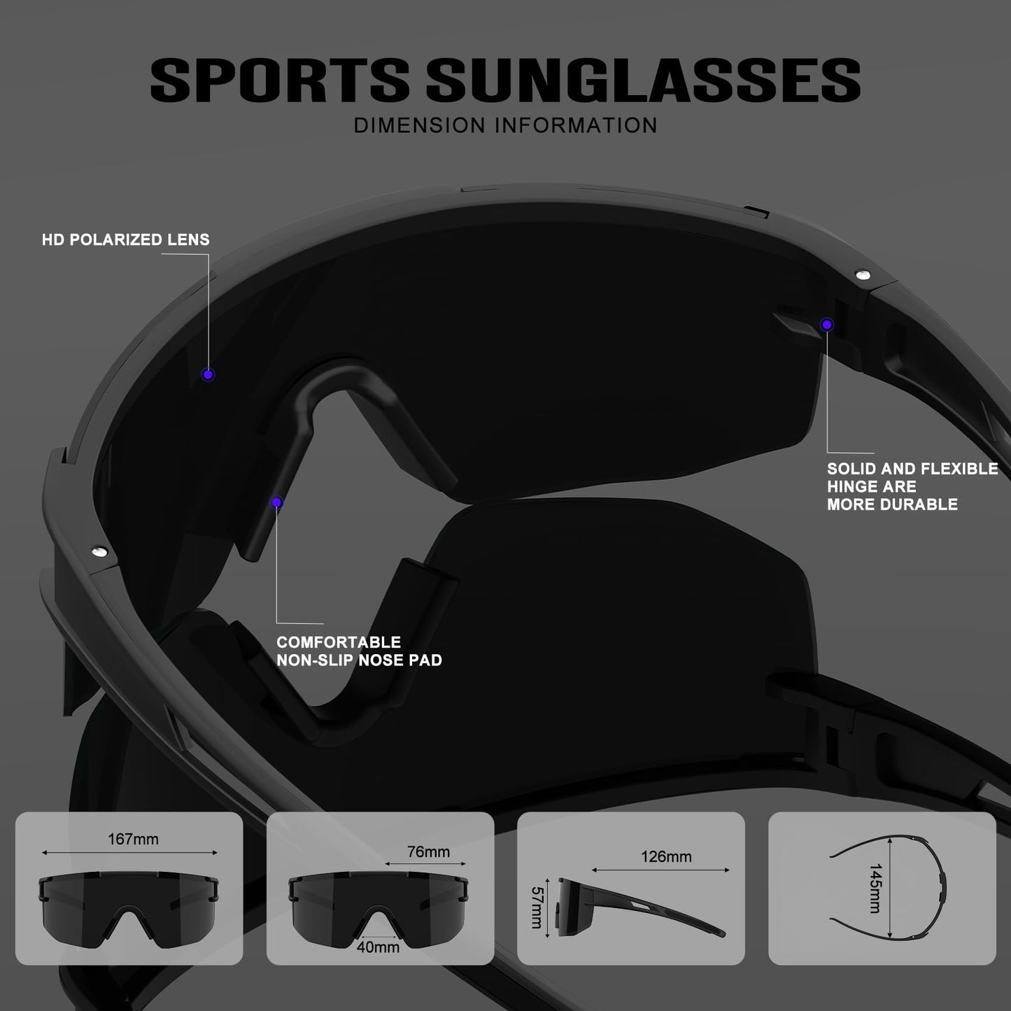 KALIYADI Sunglasses-Men-Women Polarized Sport Running-Sunglasses: Cycling Sun Glasses UV400 Driving Fishing 3packs