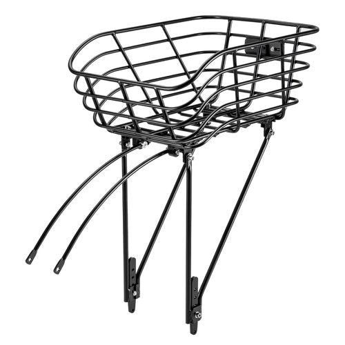 Rear Bike Basket with Rack - Rear Rack with Fixed Basket for Disc Brake/Non-Disc Brake Mount - Bicycle Basket Cargo Touring Carrier fit 26”-29” and 700c