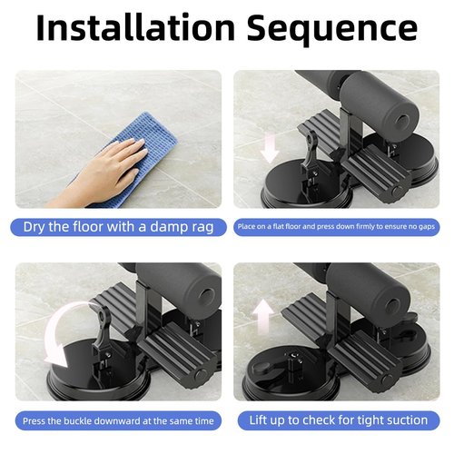 Ab Training Auxiliary Device with Bands, Multi-functional Adjustable Ab Trainer, Muscles Full Body Training for Girl and Men, Sit Up Machine, Portable Fitness Equipment for Home & Gym, with 2 Suction Cups