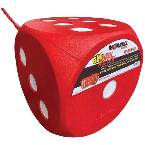 Morrell Big High Roller 17 Pound Compound and Crossbow 6 Sided Any Tip Dice Cube Archery Target with 6 Sides, 21 bullseyes, and Carry Handle, Red