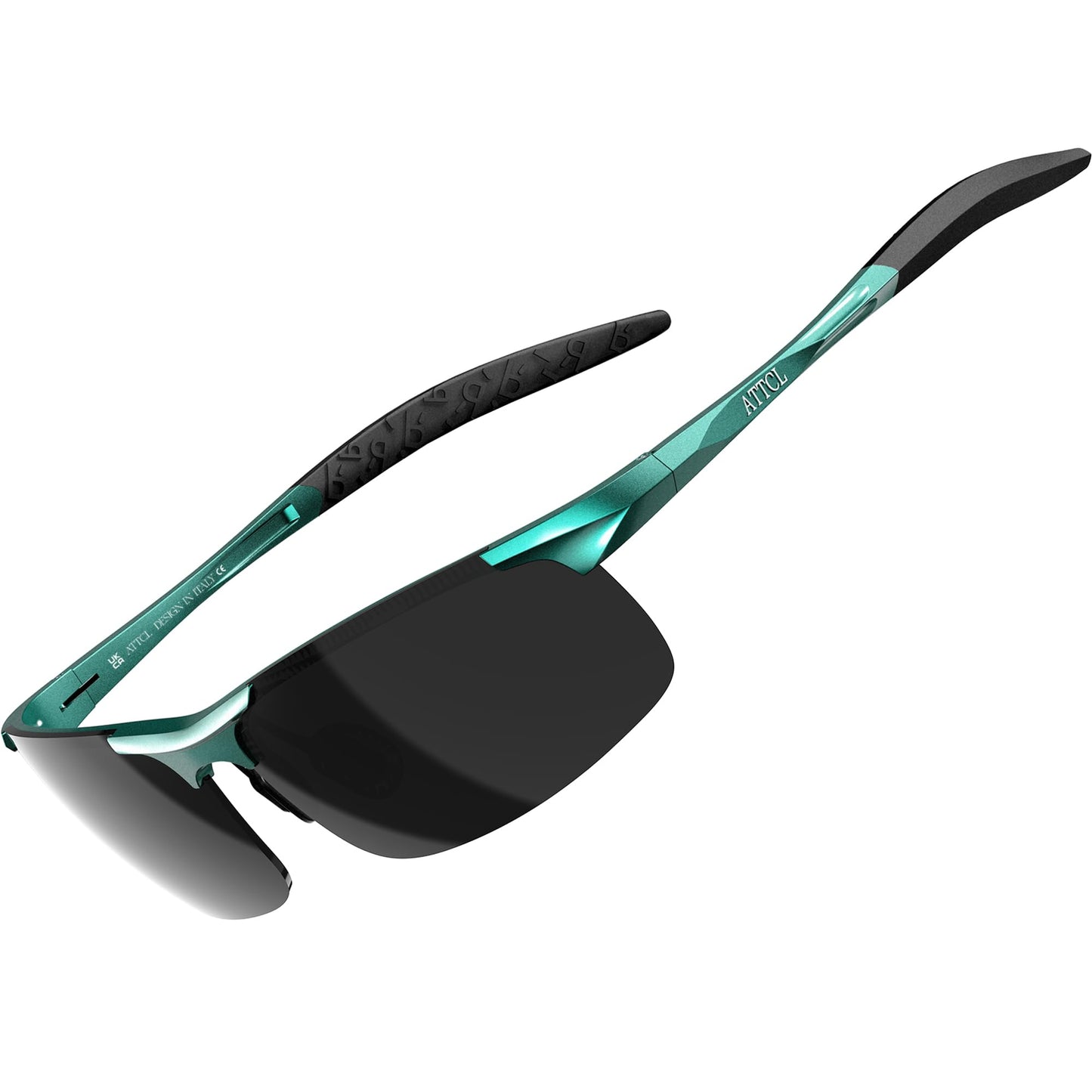 ATTCL 0.9 oz Polarized Sunglasses Men Sports: UV Protection Anti Glare Wrap Around Lightweight Metal Fishing Golf Running