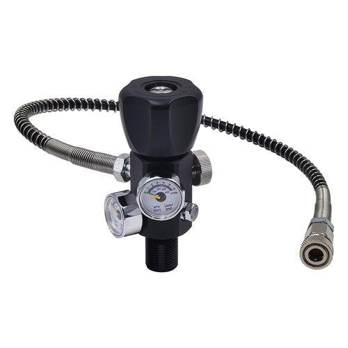 Aopkeo DIN Valve Fill Station Adapter 4500psi/300bar with 20inches Hose Dual Gauge for Charging Scuba Tank Paintball PCP Airsoft Diving HPA Cylinder (M18*1.5 Thread)