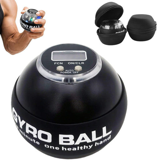 2025 New Curaball Hand Exerciser, Curaball Hand Exerciser with Counter, Strengthens Wrists, Features 5 Light Modes, with Storage Pouch, Metal Version Has Swap-Out Bearings (Metal Model Black)