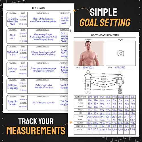 Nextnoid Hardcover Fitness Journal Workout Planner for Men & Women - A5(5.7" x 8.3") Sturdy Workout Log Book to Track Gym & Home Workouts