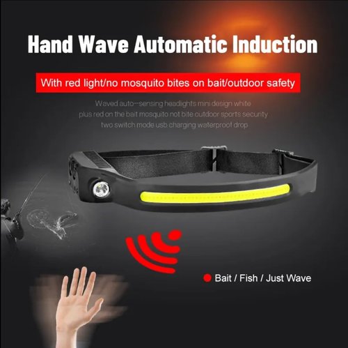LED Headlamp, Rechargeable Flashlight, 270° Wide Beam Headlight, Motion Sensor Head Lamp, 5Mode Headlamps,Adjustable Headband Outdoor Waterproof Head Light for Running, Camping, Hiking, Fishing,
