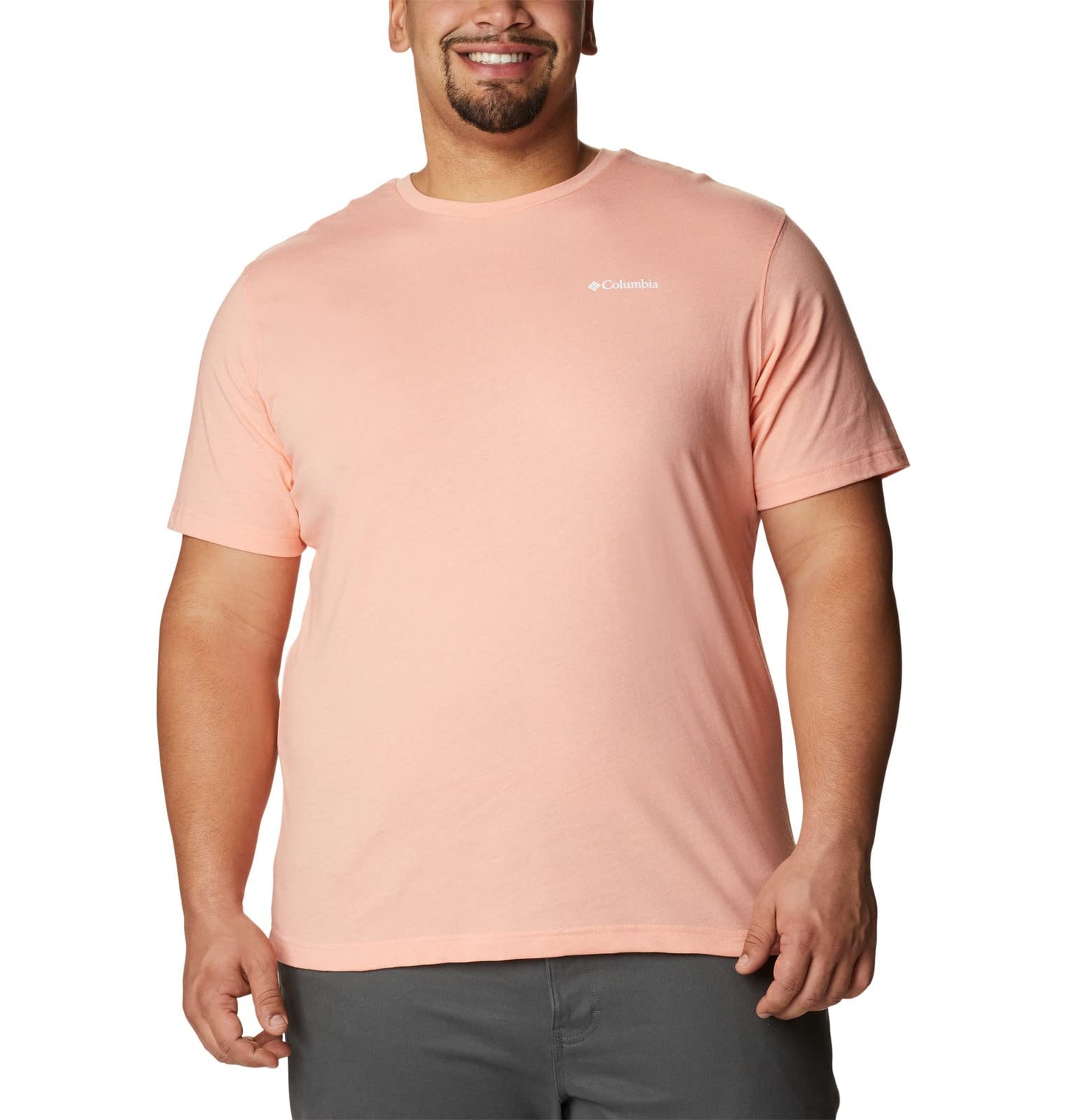 Columbia Men's Thistletown Hills Short Sleeve, Coral Reef Heather, 1X Big