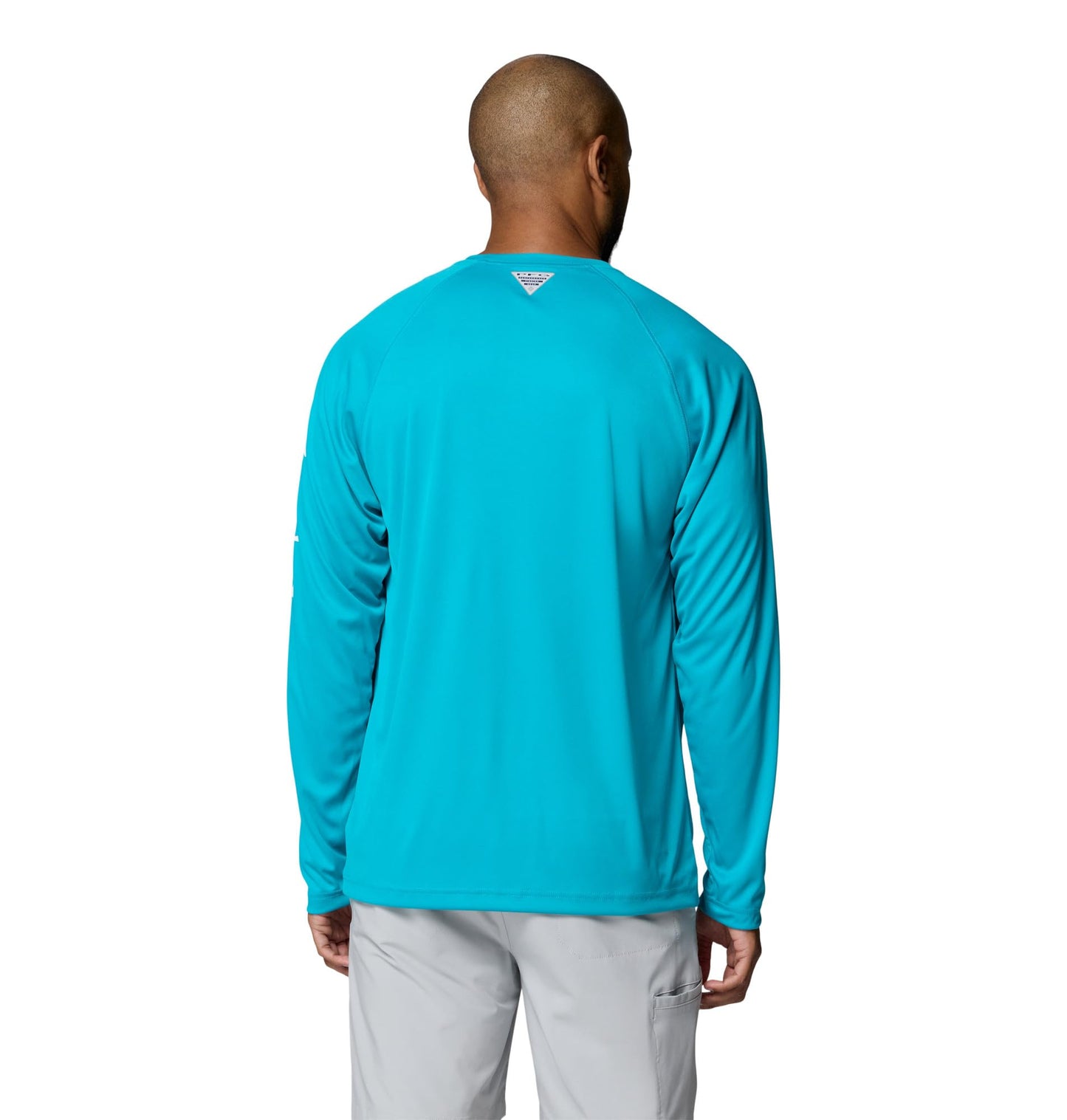Columbia Men's PFG Terminal Tackle Long Sleeve Fishing Shirt, Ocean Teal/White Logo, X-Large Tall