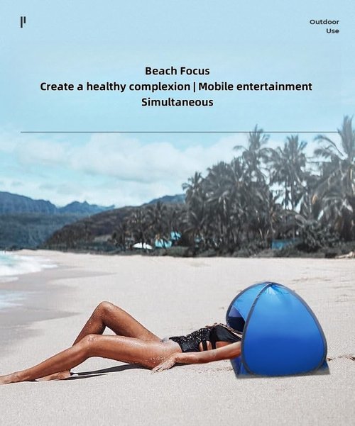 Luocute Head Tent Beach Sun Shelter, Pet Tent, Indoor Outdoor Small Pop Up Sun Shade for Head Face (M Size 0.15kg 70X50x45cm)