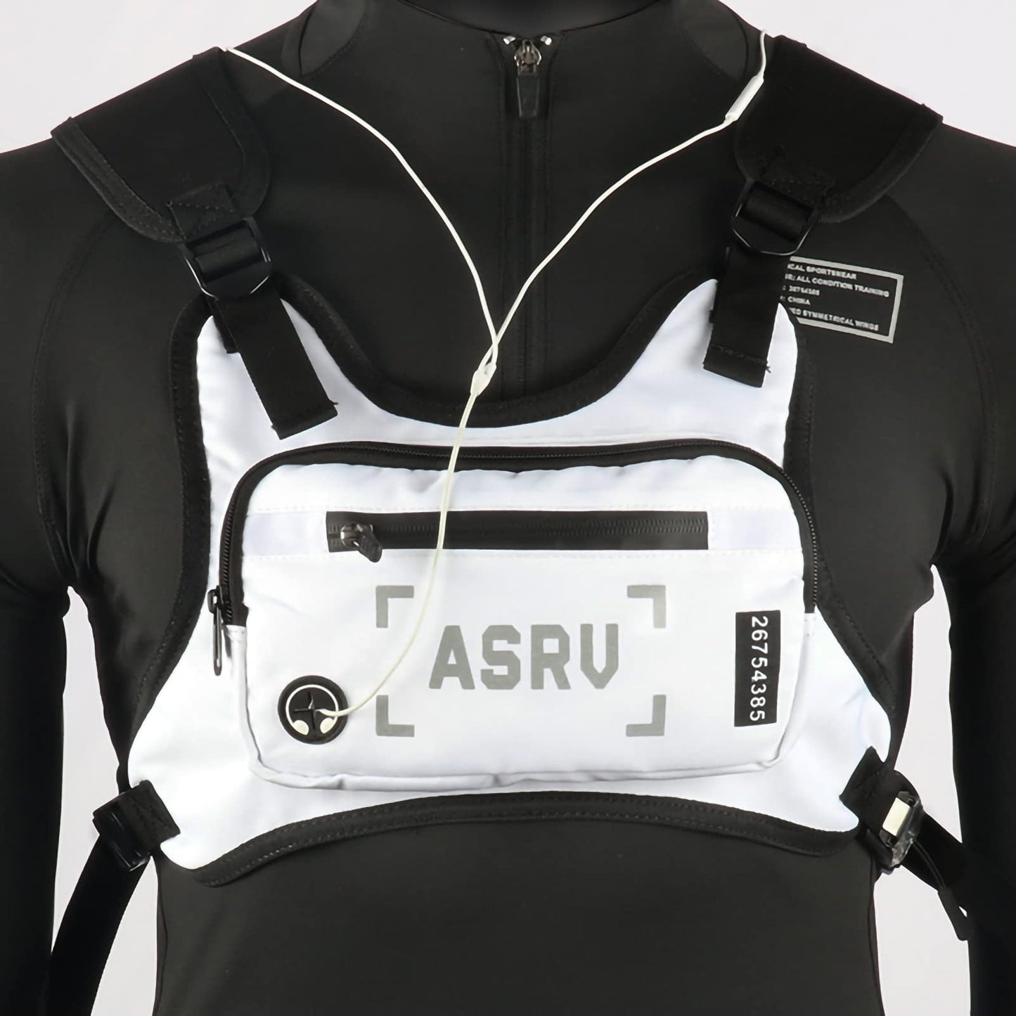 mumisuto Water Resistant Running Vest Chest Pack, Sports Chest Bag for Men Women, Running Vest Bag With Built-In Phone Holder & Extra Storage & Reflective Detail for Workouts, Running, Cycling