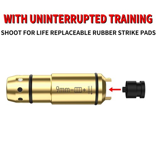 Gobxld Portable Laser Trainer Target &9mm Laser Training Cartridge with Chamber Extractor Tool for Training Extra Replaceable Rubber Strike Pads